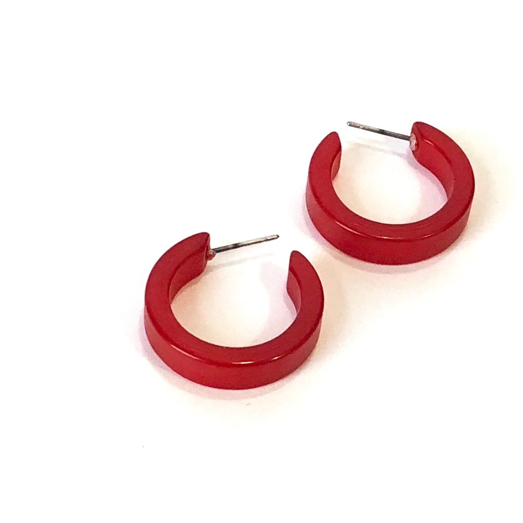 Cherry Red Moonglow Mini Classic Hoop Earrings 18$